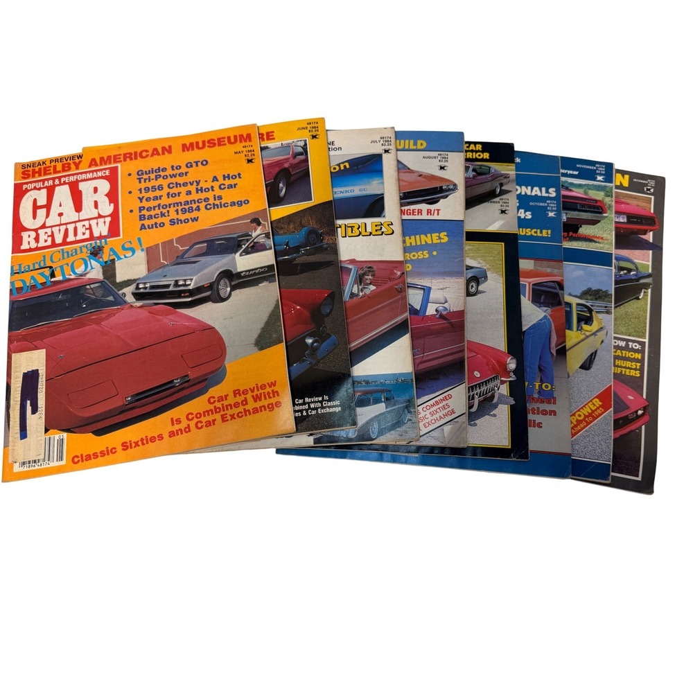 8 Vintage 1984 Popular & Performance Car Review Magazines May-Dec *